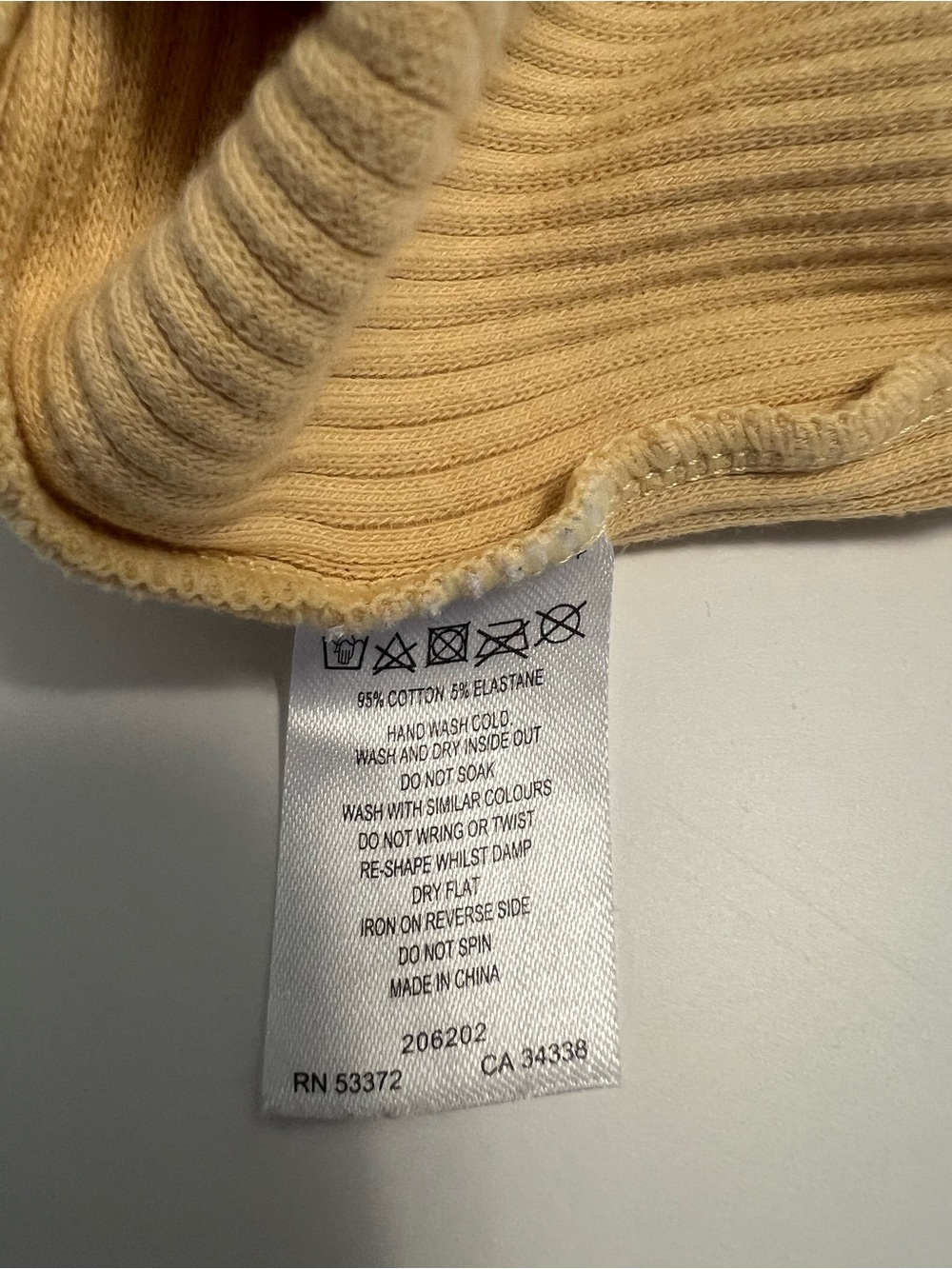 French Connection Pale Cream Ribbed Tank Top - Picture 4 of 7